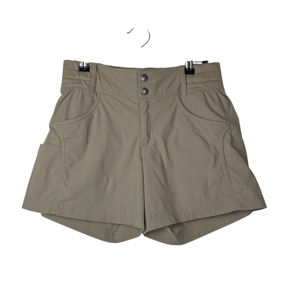 Title Nine Womens Recycled Clamber 2.0 Hiking Shorts 5" Inseam Size 4 Beige